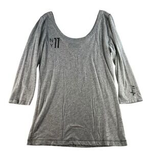 Vtg Y2K American Eagle L Large Baby Tee Shirt Embroidered Preppy Logo Scoop Neck